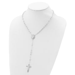 Sterling Silver Polished Rosary Necklace