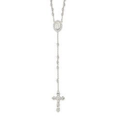 Sterling Silver Polished Rosary Necklace