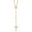 Sterling Silver Flash Gold-plated Polished Rosary Necklace