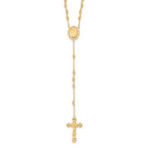 Sterling Silver Flash Gold-plated Polished Rosary Necklace