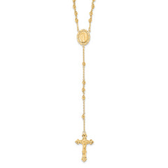 Sterling Silver Flash Gold-plated Polished Rosary Necklace