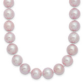 Sterling Silver Rhodium-plated 9-10mm Purple Near-Round Freshwater Cultured Pearl 24 inch Necklace