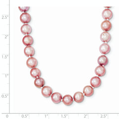 Sterling Silver Rhodium-plated 6-7mm Purple Near-Round Freshwater Cultured Pearl 16 inch Necklace