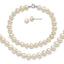 White Freshwater Pearl Earrings Set Bracelet in Sterling Silver, 7mm - Sophia Jewelers