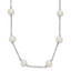 Sterling Silver Rhodium-plated 6-7mm White Near-Round Freshwater Cultured Pearl 12-Station Necklace