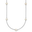 Sterling Silver Rhodium-plated White Near Round Freshwater Cultured Pearl 8-station 20 inch Necklace