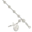 Laser-Cut Rosary Bead Bracelet in Sterling Silver, 7.8 Inch - Sophia Jewelers