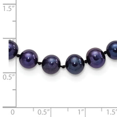 Sterling Silver Rhodium-plated 6-7mm Black Near-Round Freshwater Cultured Pearl 7.25 inch Bracelet