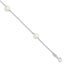 Sterling Silver Rhodium-plated 7-8mm White Semi-Round Freshwater Cultured Pearl 3-Station 7.5 inch Bracelet - Sophia Jewelers