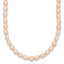 Sterling Silver Rhodium-plate 4-5mm Pink Rice Freshwater Cultured Pearl Children's 13 inch Necklace