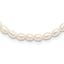 Sterling Silver Rhodium-plate 4-5mm White Rice Freshwater Cultured Pearl Children's 13 inch Necklace
