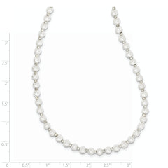 4-5mm White Round Imitation Shell Pearl with Glass Bead 24 inch Eyewear Chain