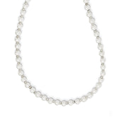 4-5mm White Round Imitation Shell Pearl with Glass Bead 24 inch Eyewear Chain