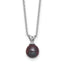 Black Freshwater Pearl Necklace in Sterling Silver, 17 Inch - Sophia Jewelers