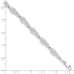 De-Ani Sterling Silver Rhodium-plated Polished Flip-flop Bracelet