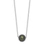 Sterling Silver Rhodium-Rhodium-Plated 8-9mm Black Semi-Round Tahitian Saltwater Cultured Pearl 17 inch Necklace