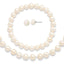White Freshwater Pearl Earrings Set Bracelet in Sterling Silver, 8mm - Sophia Jewelers