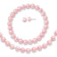 Pink Freshwater Pearl Earrings Set Bracelet in Sterling Silver, 8mm - Sophia Jewelers