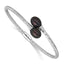 Black Rice Freshwater Pearl Bangle Bracelet in Sterling Silver, 2.95mm - Sophia Jewelers
