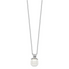 Sterling Silver Rhodium-plated CZ and Glass Bead Necklace