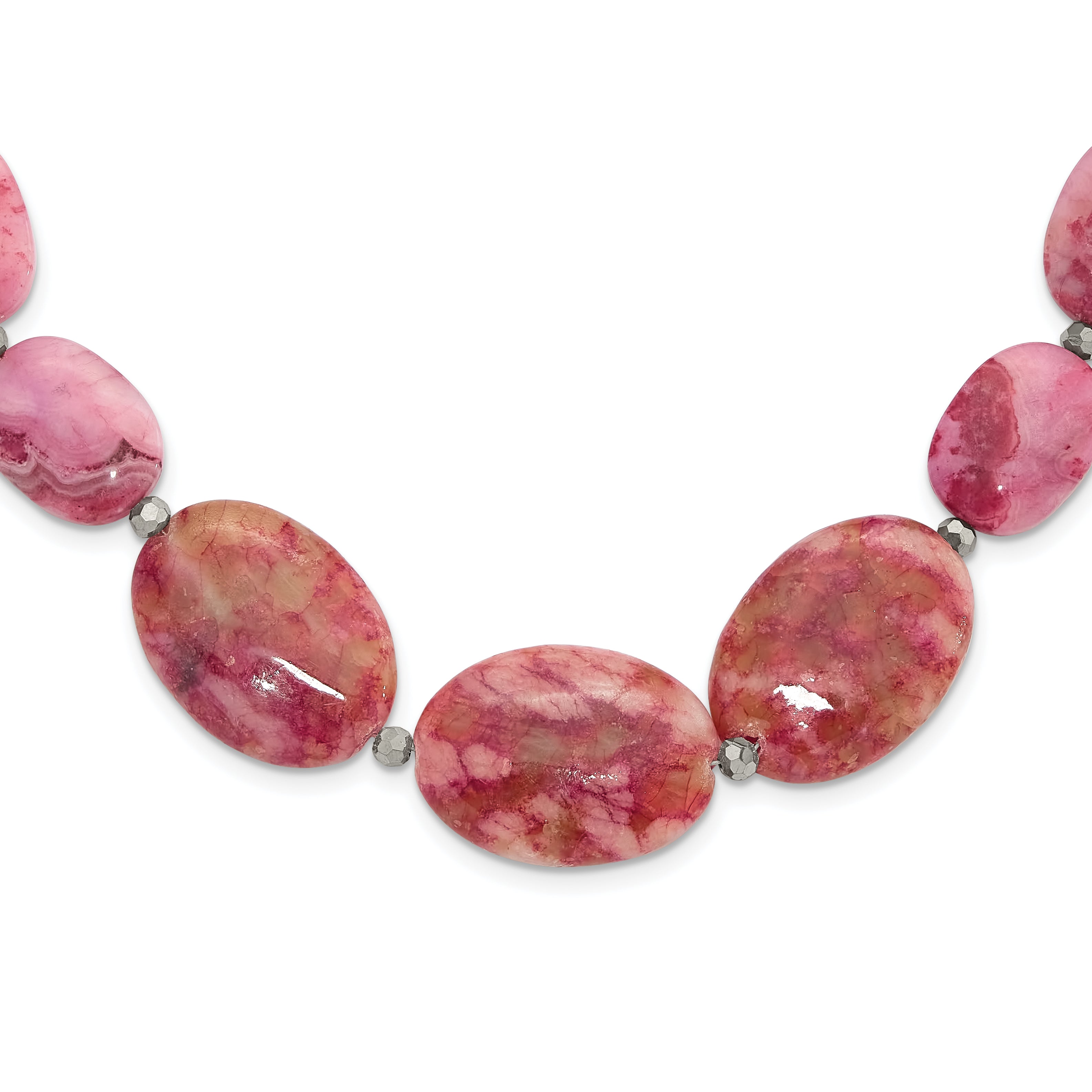 Sterling Silver Multi Stone 18.5in With 2 Inch Extention Necklace