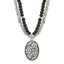 Sterling Silver Antiqued Agate,Labradorite,Quartz Flower 2in ext Necklac