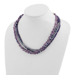 Sterling Silver Gold-plated Multi Stone Adj. 17in or 40in Necklace