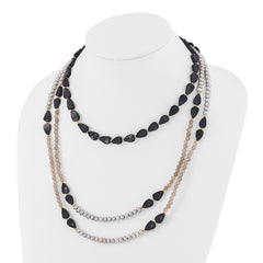 Sterling Silver Gold-plated Multi Stone Adj. 17in or 40in Necklace