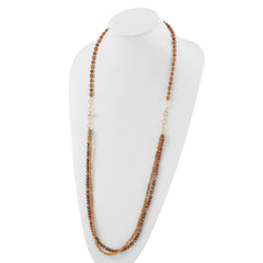 Sterling Silver Gold-plated Multi Stone Adj. 17in or 40in Necklace