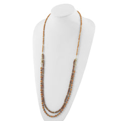 Sterling Silver Gold-plated Multi Stone Adj. 17in or 40in Necklace