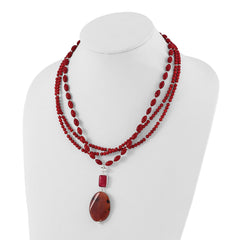 Sterling Silver Multi Stone Adjustable 17in or 40in Necklace