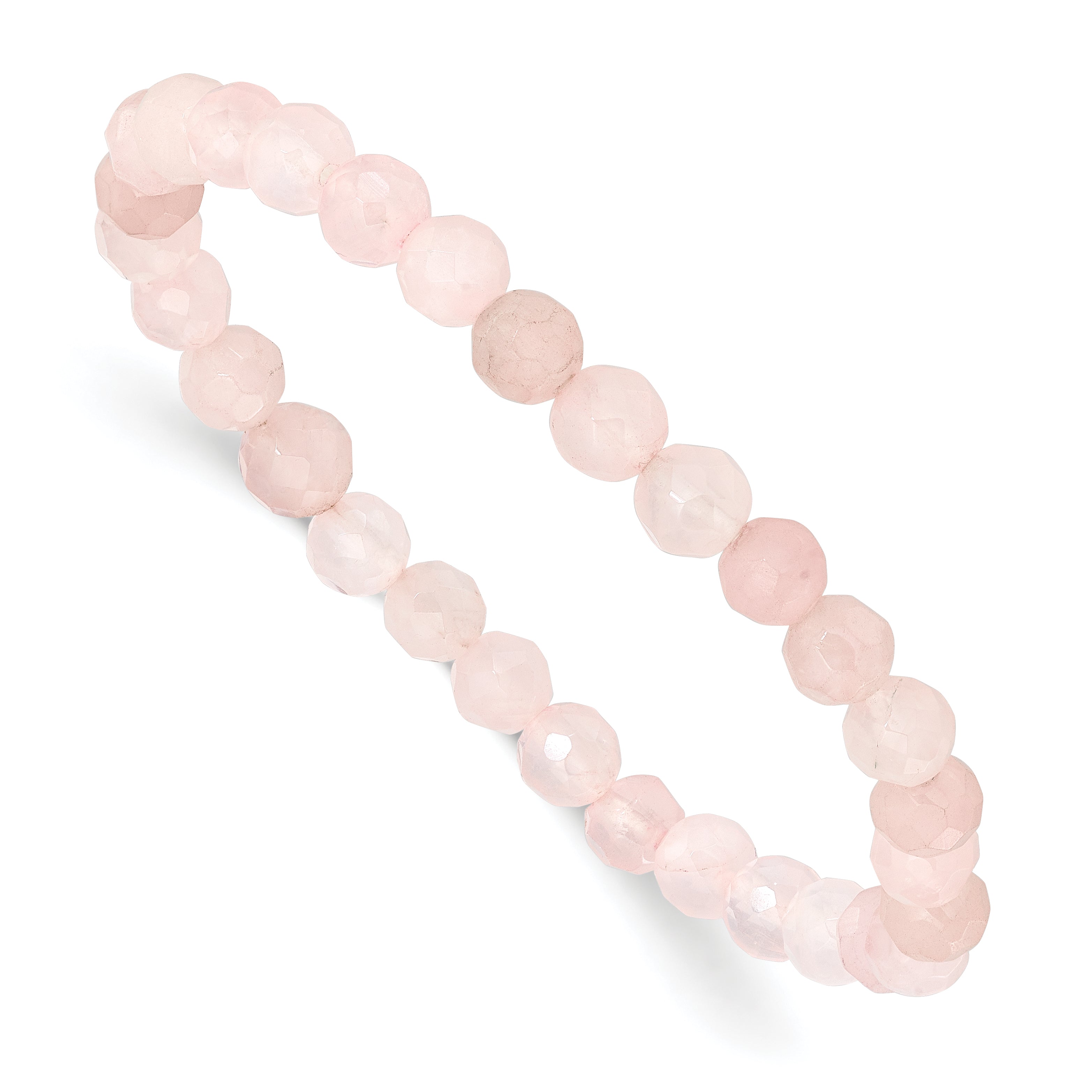 Rose Quartz Faceted 6.50mm Beaded Stretch Bracelet