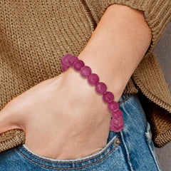 Strawberry Quartz 8.50mm Beaded Stretch Bracelet