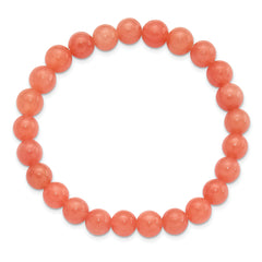 Orange Quartz 8mm Beaded Stretch Bracelet