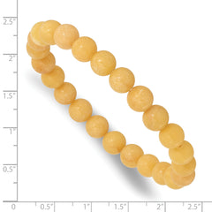 Yellow Jade 8mm Beaded Stretch Bracelet