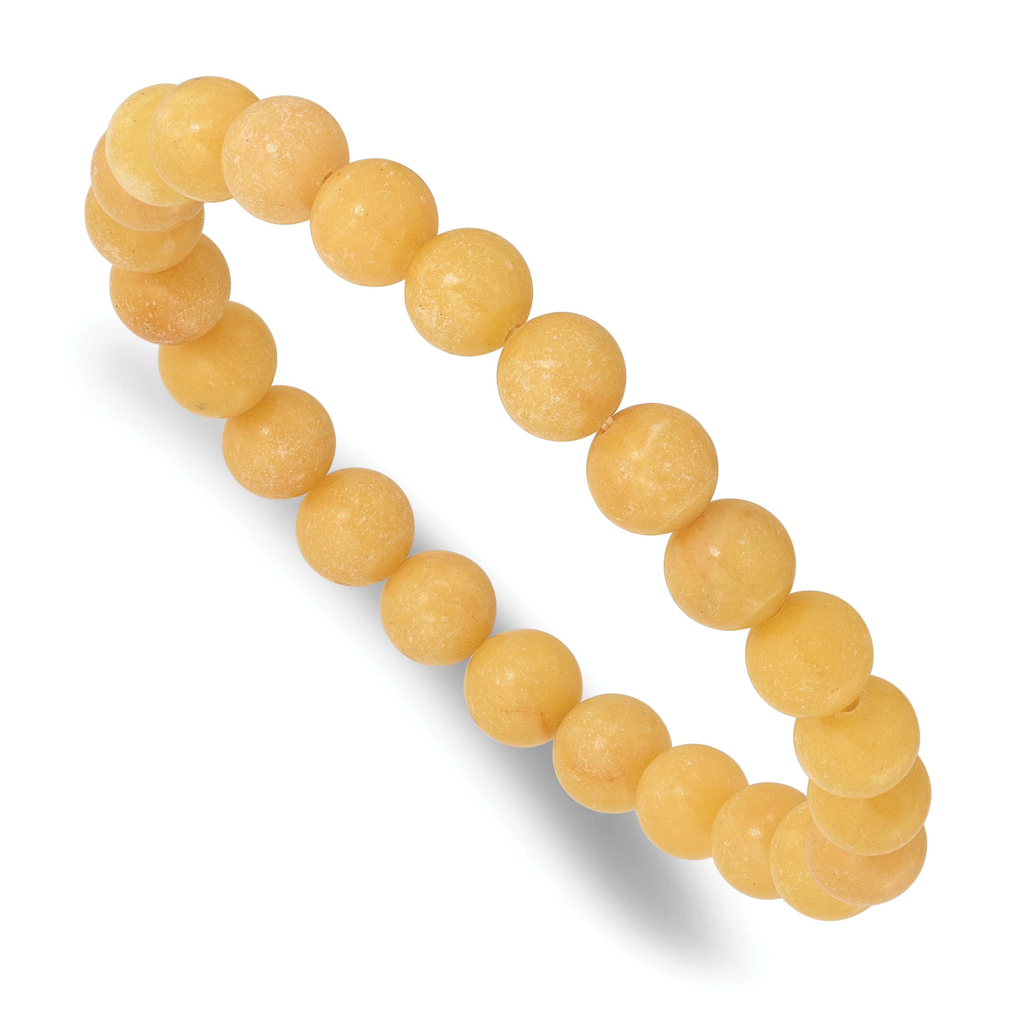 Yellow Jade 8mm Beaded Stretch Bracelet