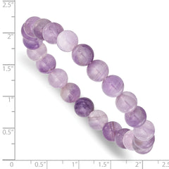 Amethyst 8.50mm Beaded Stretch Bracelet