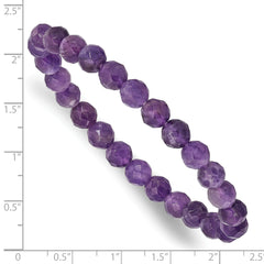 Amethyst Faceted 7.00mm Beaded Stretch Bracelet