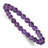 Amethyst Faceted 7.00mm Beaded Stretch Bracelet