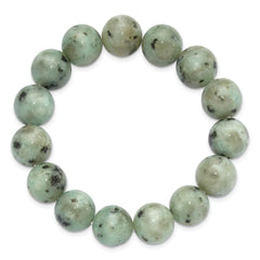 Kiwi Jasper 12mm Beaded Stretch Bracelet