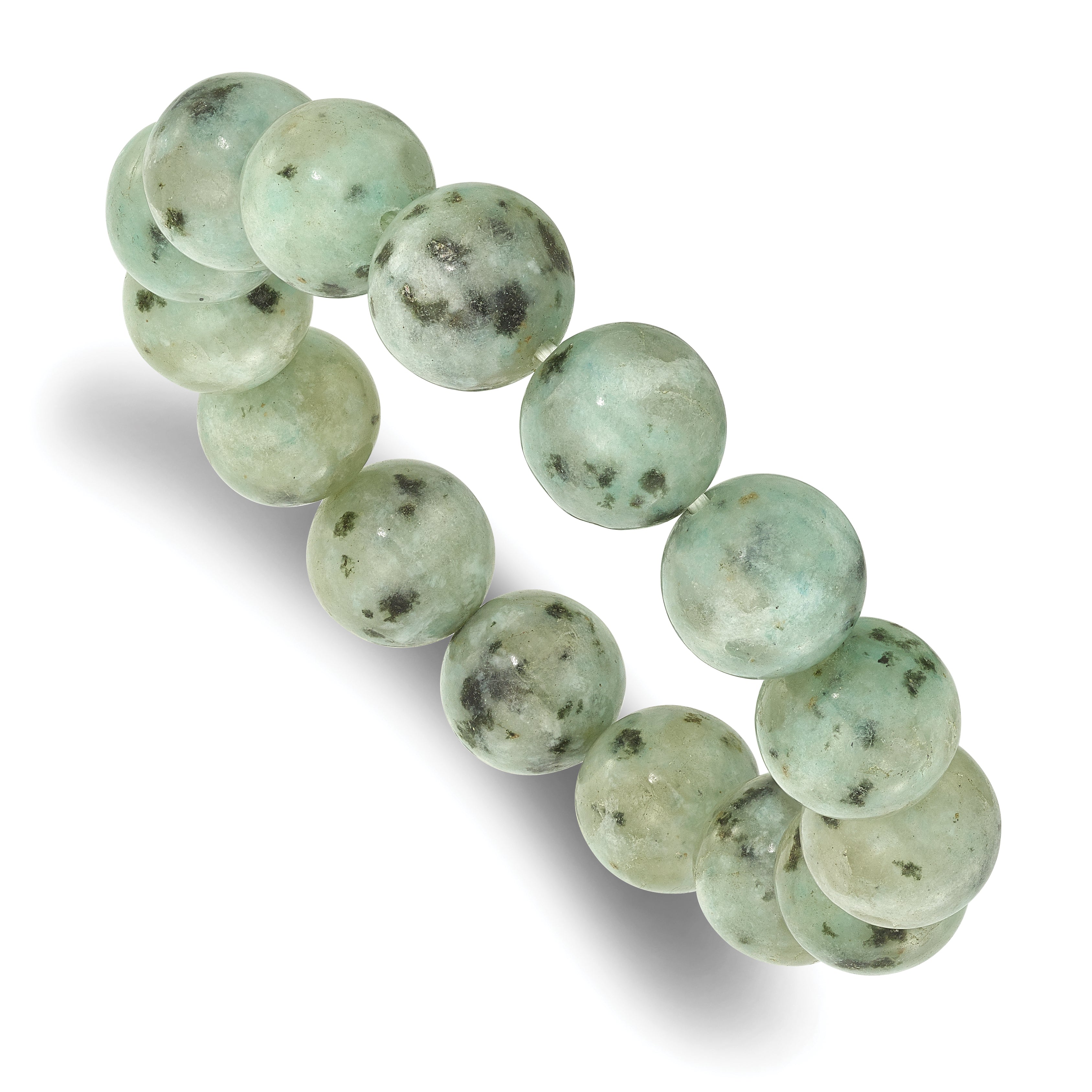 Kiwi Jasper 12mm Beaded Stretch Bracelet