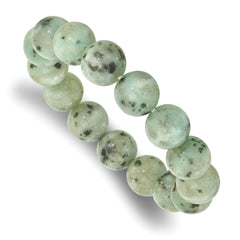 Kiwi Jasper 12mm Beaded Stretch Bracelet