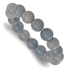 Grey Agate 12mm Beaded Stretch Bracelet