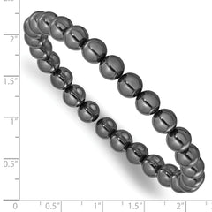 Hematite 7mm Beaded Stretch Bracelet
