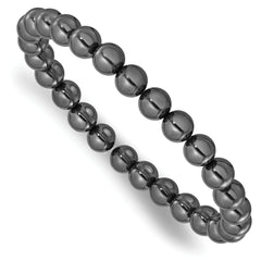 Hematite 7mm Beaded Stretch Bracelet