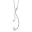 Hammered Freshwater Pearl Necklace in Sterling Silver, 15.5 Inch - Sophia Jewelers