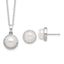 Freshwater Pearl & Cubic Zirconia Set Stud Earrings in Sterling Silver, 8-9.5mm - Sophia Jewelers