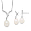 Freshwater Pearl & Cubic Zirconia Stud Dangle Earrings in Sterling Silver, 7-9mm - Sophia Jewelers