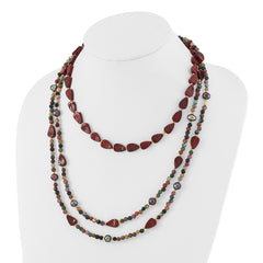 Sterling Silver Gold-plated Multi Stone Adj. 17in or 40in Necklace