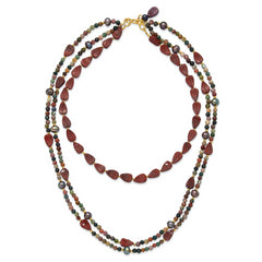 Sterling Silver Gold-plated Multi Stone Adj. 17in or 40in Necklace